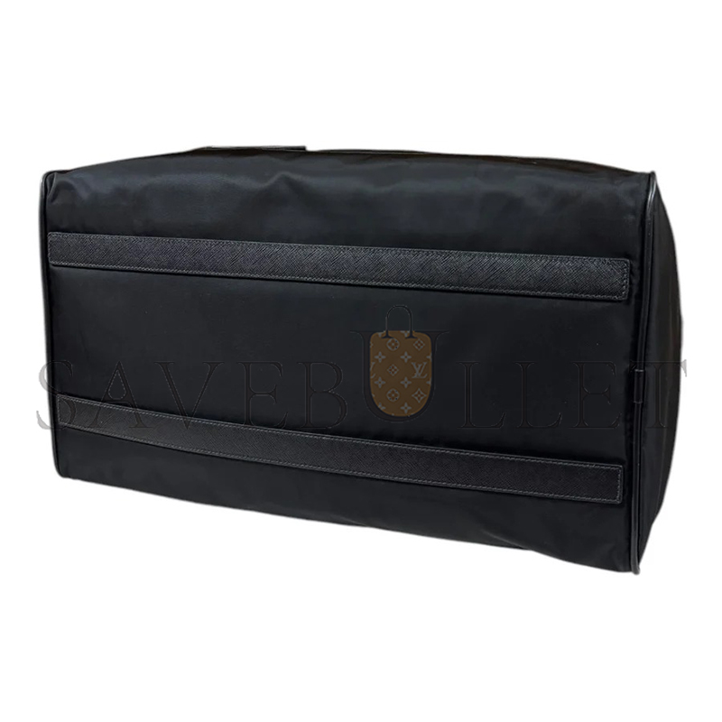 Pra*a re-nylon boston bag black unisex 2vc796 (44*28*23cm)